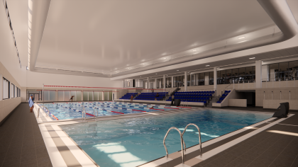 Artist’s impression of the pool at the Walnuts Leisure Centre following refurbishment.