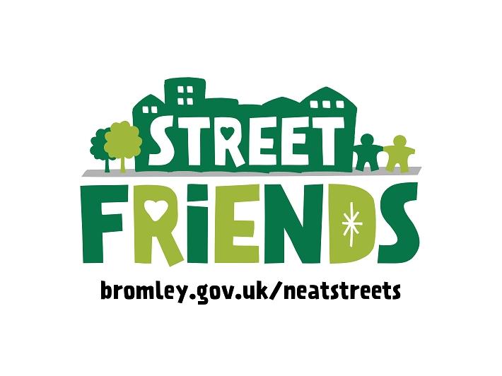 Bromley Street Friends logo. Link to bromley.gov.uk/neatstreets under the logo.