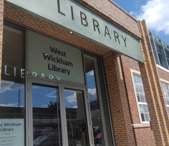 Photo of the new entrance to West Wickham Library.