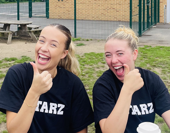 BStarz Drama Camp - Wickham Common Primary: Photo of two teens with BStarz branded shirts on