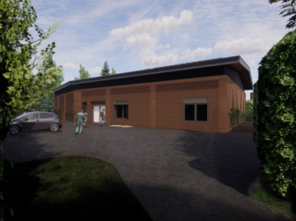 Artists impression of the new archive and museum store building.