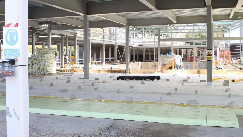 Photo shows building works at the West Wickham leisure centre site.