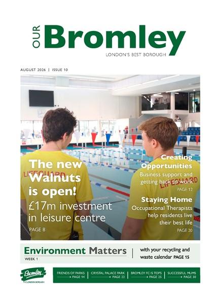 Our Bromley Magazine cover shot August 2026.
