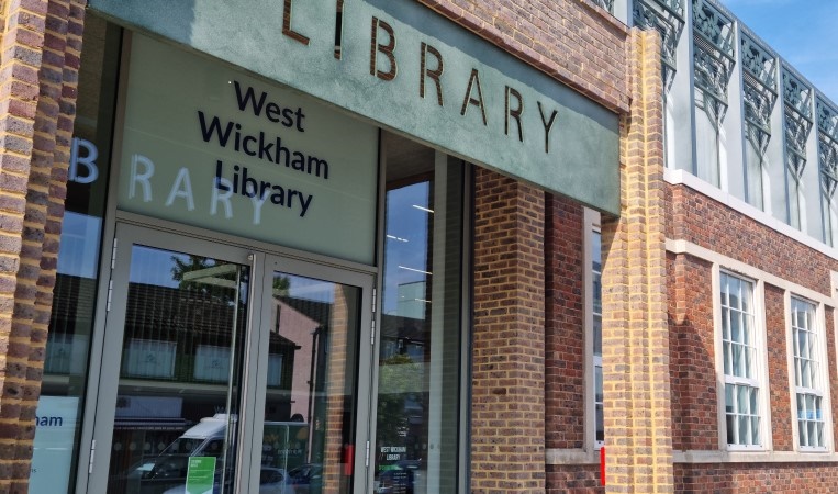 Image shows the new front of West Wickham library.
