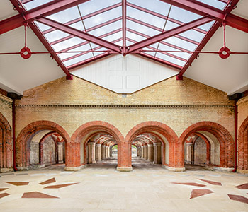 Crystal Palace Subway with new courtyard roof following its restoration.